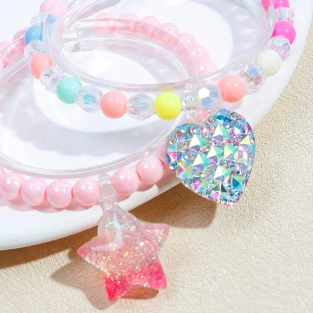 💖⚪️🟣⚪️ COLORFUL KIDS BEADED 6 BRACELET SET❗️⚪️🟣⚪️💖